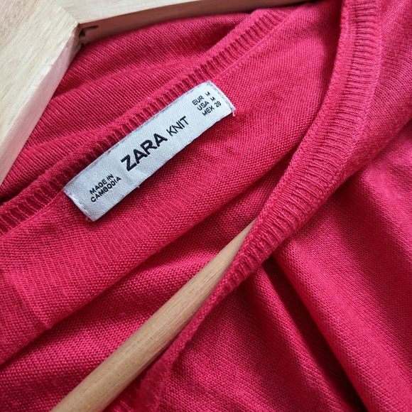 Zara short sleeve magenta pink knit size M - Picture 3 of 3